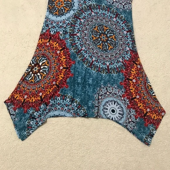 Sleeveless Boho Dress Mandala Print Soft Stretchy Size M ๐จ - Picture 3 of 10